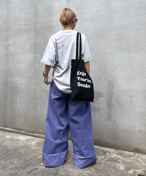 SOUNDSGOOOOD（サウンズグッド）の「【SOUNDS GOOOOD】ロールアップフリンジワイドパンツ（デニムパンツ・メンズ・ブラック/パープル・ONE SIZE）」の20枚目の写真