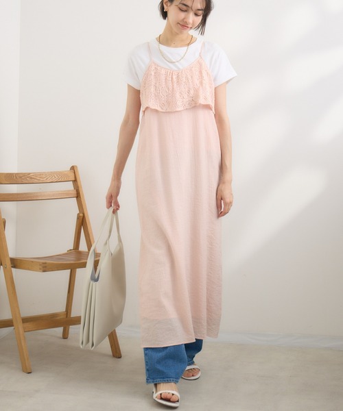 KATHARINE ROSS(キャサリンロス)の「【KATHARINE ROSS】コード刺繍使いキャミワンピース(ワンピース・レディース・ピンク/ブラック/アイボリー・MEDIUM)」の3枚目の写真