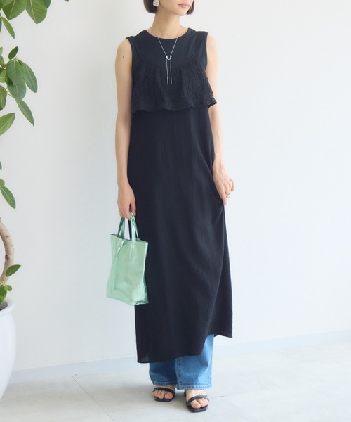 KATHARINE ROSS(キャサリンロス)の「【KATHARINE ROSS】コード刺繍使いキャミワンピース(ワンピース・レディース・ピンク/ブラック/アイボリー・MEDIUM)」の1枚目の写真