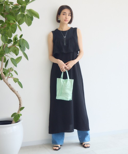 KATHARINE ROSS(キャサリンロス)の「【KATHARINE ROSS】コード刺繍使いキャミワンピース(ワンピース・レディース・ピンク/ブラック/アイボリー・MEDIUM)」の4枚目の写真