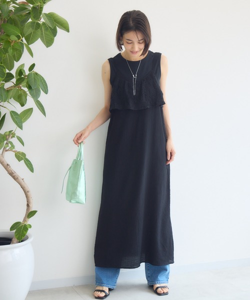 KATHARINE ROSS(キャサリンロス)の「【KATHARINE ROSS】コード刺繍使いキャミワンピース(ワンピース・レディース・ピンク/ブラック/アイボリー・MEDIUM)」の5枚目の写真