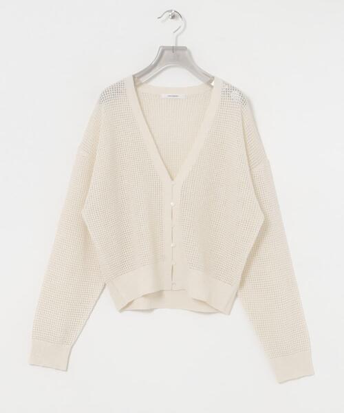 URBAN RESEARCH（アーバンリサーチ）の「ブークレメッシュニットカーディガン（カーディガン/ボレロ・レディース・オフホワイト/ブラック系その他/ブラック・FREE）」の11枚目の写真