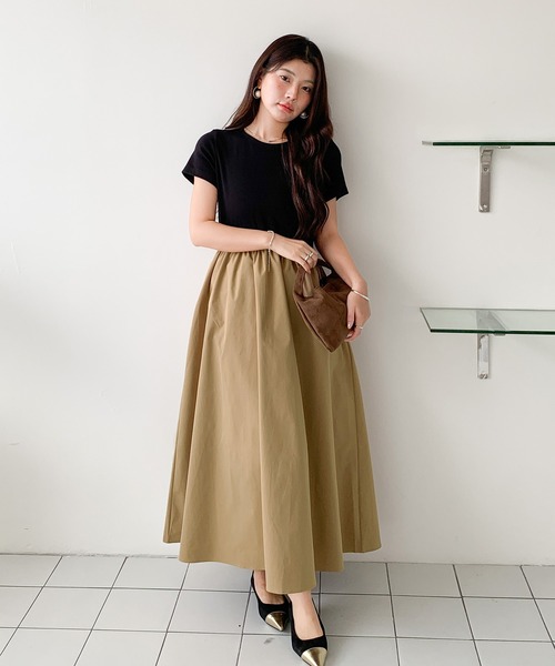 by LEGNA(バイレグナ)の「【選べる2タイプ】撥水加工ドッキングワンピース 半袖/ノースリーブ(ワンピース・レディース・ホワイト/ブラック系1/ブラック×ホワイト/ブラック系2/ブラック/ホワイト系1/ベージュ/ダークブラウン/ベージュ系/ブラウン系/ホワイト系その他2/ホワイト系その他・LARGE/MEDIUM)」の11枚目の写真