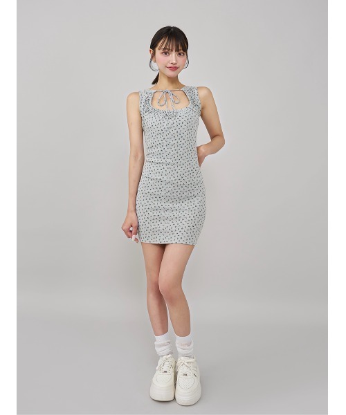 早い者勝ち！限定値下げdarich フロントオープンフローラルミニワンピース Darich ワンピース フロントオープンフローラルミニワンピース