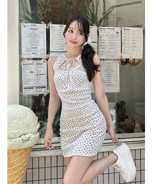 Darich フロントオープンフローラルミニワンピース フロントオープンフローラルミニワンピース（ワンピース
