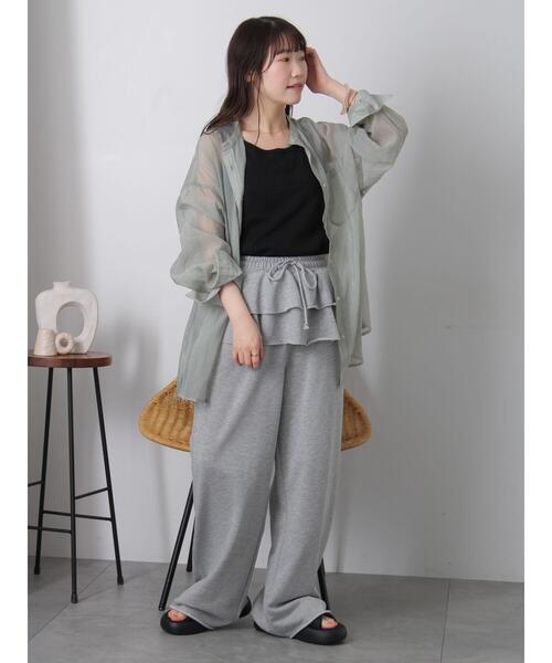 ehka sopo(エヘカソポ)の「バンドカラーシアーシャツ(シャツ/ブラウス・レディース・ブラウン/ピンク/グリーン/キナリ・F)」の11枚目の写真