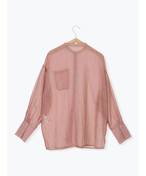 ehka sopo(エヘカソポ)の「バンドカラーシアーシャツ(シャツ/ブラウス・レディース・ブラウン/ピンク/グリーン/キナリ・F)」の19枚目の写真