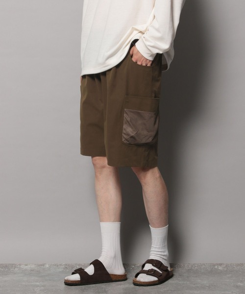 BAYFLOW（ベイフロー）の「【BUDDIES Dept.】メッシュポケットカーゴショーツ[UVケア・吸水速乾・耐塩素・4WAYストレッチ]（その他パンツ・メンズ・ブラック/ブラウン・LARGE/MEDIUM）」の2枚目の写真