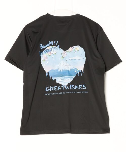 gossip!ロサンゼルス(ゴシップロサンゼルス)の「背面ハート富士山プリント オーバーサイズ半袖 T シャツ ユニセックス カップルコーデ レディース メンズ 夏トップス(Tシャツ/カットソー・レディース・ホワイト/ブラック・S/L/M/XL)」の16枚目の写真
