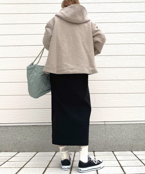 Q(キュー)の「ナイロンキルトチェーントート(トートバッグ・レディース・グレー/ライトグリーン・ONE SIZE)」の17枚目の写真