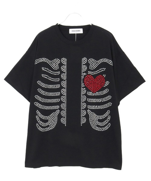 DISCOVERED（ディスカバード）の「mt9886-HOTFIX BONE&HEART TEE Tシャツ(DC-SS26-CU-03)（Tシャツ/カットソー・メンズ・ホワイト/ブラック・1/3）」の2枚目の写真