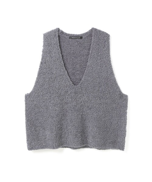 25AW✨ミズイロインド mizuiro ind へアリーVネックベスト グレー MIZUIRO ミズイロインド mizuiro ind ヘアリー Vネック ベスト 3