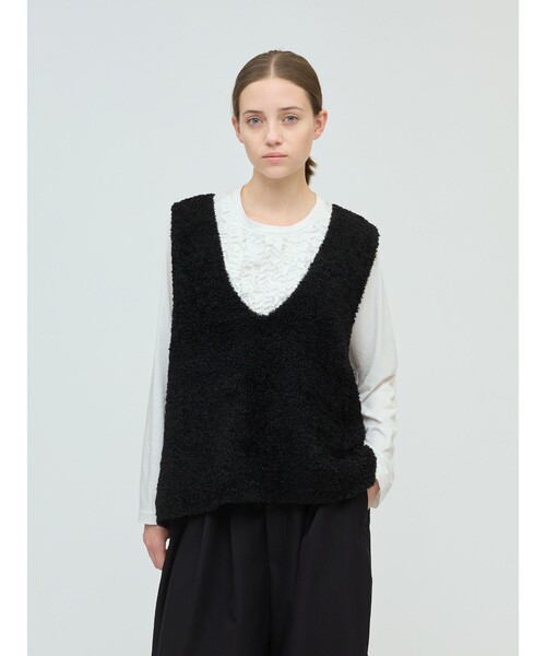 mizuiro ind へアリーVネックベスト mizuiro ind へアリーVネックベスト（ベスト）｜mizuiroind（ミズイロ