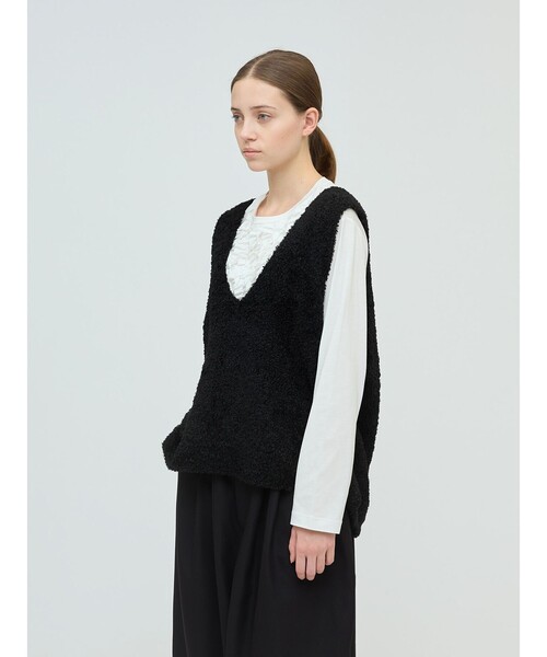 mizuiro ind へアリーVネックベスト（ベスト）｜mizuiroind（ミズイロ