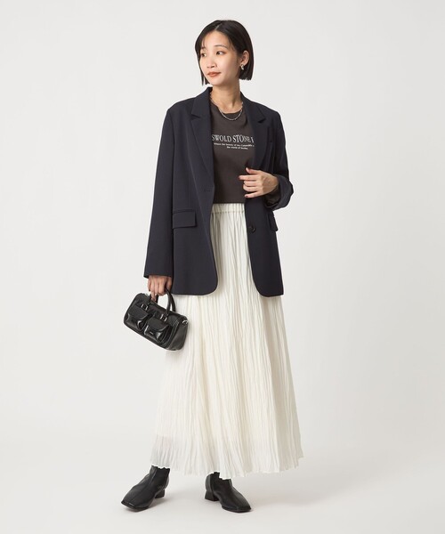 green label relaxing（グリーンレーベルリラクシング）の「ツイル テーラード 2ボタン ジャケット（テーラードジャケット・レディース・ネイビー/ベージュ・36/38）」の9枚目の写真