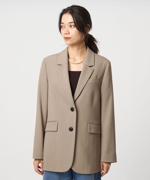 green label relaxing（グリーンレーベルリラクシング）の「ツイル テーラード 2ボタン ジャケット（テーラードジャケット・レディース・ネイビー/ベージュ・36/38）」の11枚目の写真