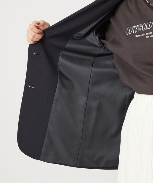 green label relaxing（グリーンレーベルリラクシング）の「ツイル テーラード 2ボタン ジャケット（テーラードジャケット・レディース・ネイビー/ベージュ・36/38）」の21枚目の写真