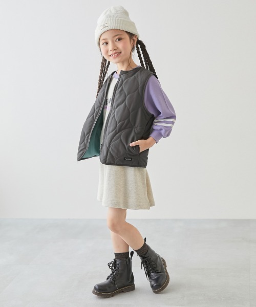 devirock（デビロック）の「洗える 中綿 インナーキルトベスト（ダウンベスト・キッズ・チャコール/ブラック/カーキ・100cm/110cm/120cm/130cm/140cm/150cm/160cm）」の5枚目の写真