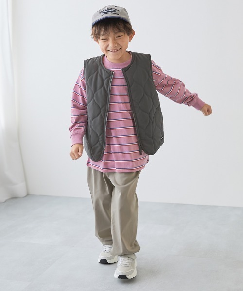 devirock（デビロック）の「洗える 中綿 インナーキルトベスト（ダウンベスト・キッズ・チャコール/ブラック/カーキ・100cm/110cm/120cm/130cm/140cm/150cm/160cm）」の6枚目の写真