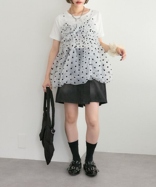 w closet（ダブルクローゼット）の「【25AW】デニムスカパン（スカート・レディース・ブルー/ブラック・MEDIUM/SMALL）」の5枚目の写真