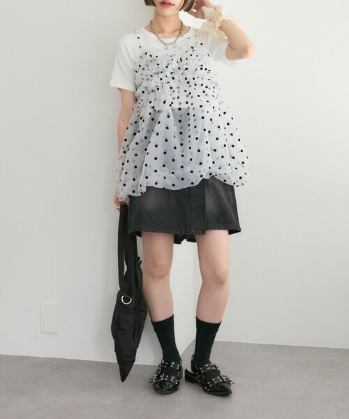 w closet（ダブルクローゼット）の「【25AW】デニムスカパン（スカート・レディース・ブルー/ブラック・MEDIUM/SMALL）」の6枚目の写真