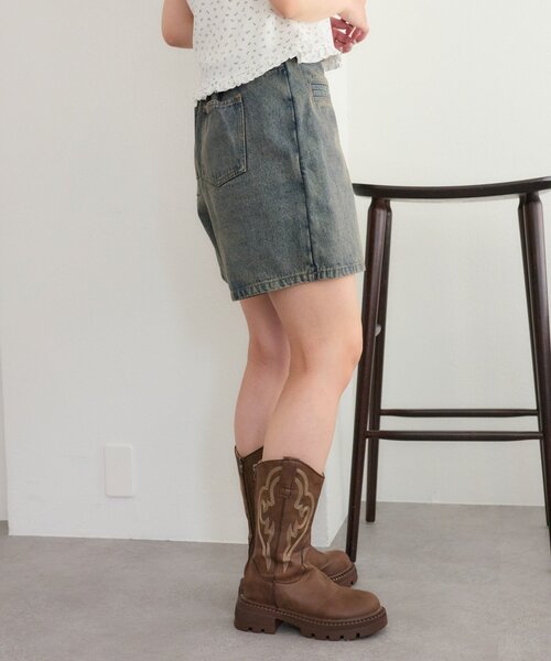 w closet（ダブルクローゼット）の「【25AW】デニムスカパン（スカート・レディース・ブルー/ブラック・MEDIUM/SMALL）」の12枚目の写真
