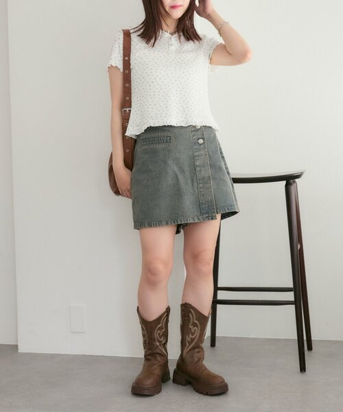 w closet（ダブルクローゼット）の「【25AW】デニムスカパン（スカート・レディース・ブルー/ブラック・MEDIUM/SMALL）」の21枚目の写真