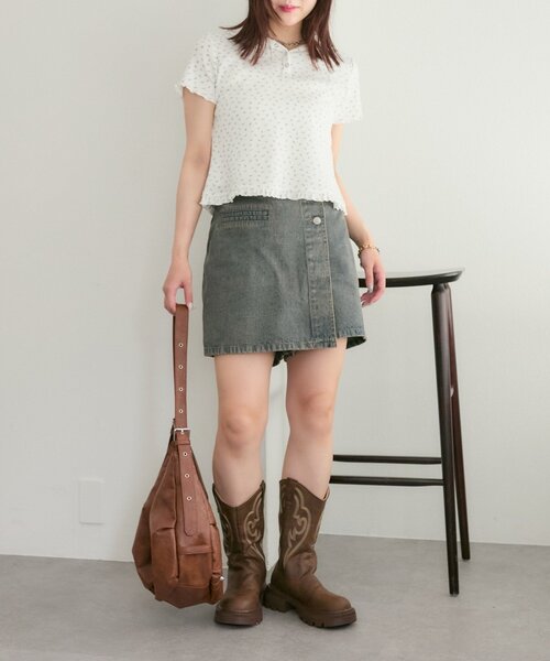 w closet（ダブルクローゼット）の「【25AW】デニムスカパン（スカート・レディース・ブルー/ブラック・MEDIUM/SMALL）」の22枚目の写真