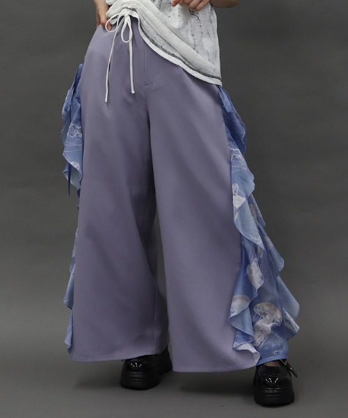 axes femme POETIQUE(アクシーズファムポエティック)の「揺蕩う海月ラッフルワイドパンツ(その他パンツ・レディース・グレー/ブラック/ネイビー・MEDIUM)」の1枚目の写真