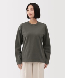 婦人 引き揃え天竺編みクルーネック長袖Tシャツ