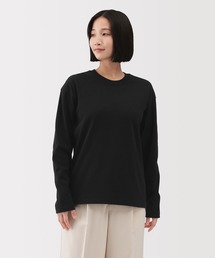 婦人 引き揃え天竺編みクルーネック長袖Tシャツ