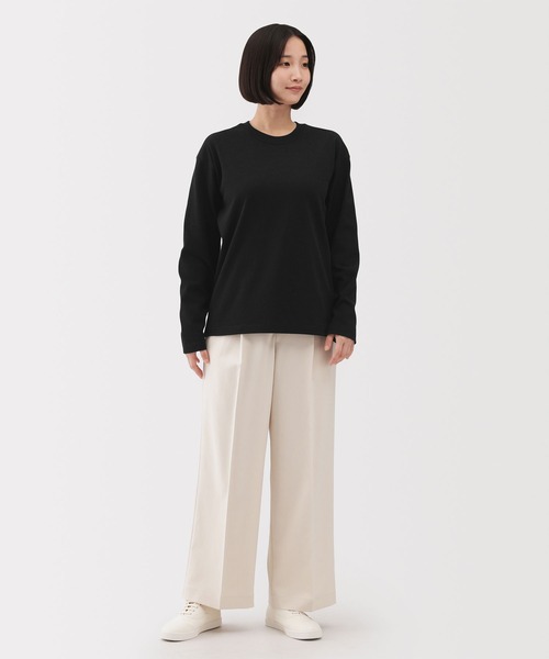 無印良品(ムジルシリョウヒン)の「婦人 引き揃え天竺編みクルーネック長袖Tシャツ(Tシャツ/カットソー・レディース・ホワイト/ブラック/ライトピンク/チャコールグレー/ダークグリーン・S/M/L/XL)」の10枚目の写真