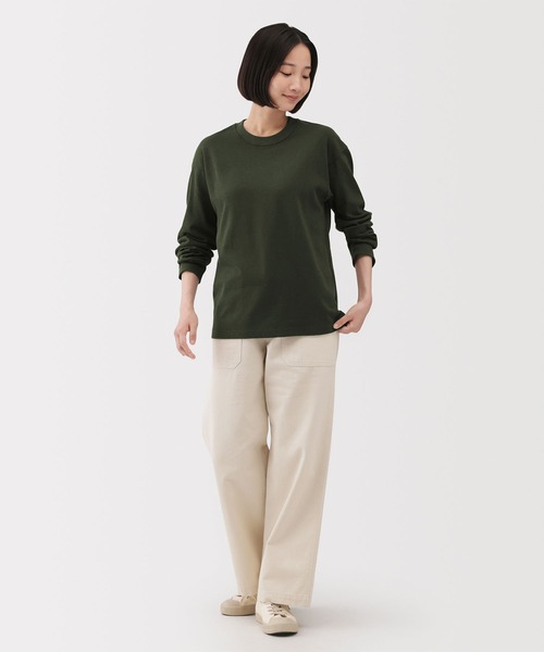 無印良品(ムジルシリョウヒン)の「婦人 引き揃え天竺編みクルーネック長袖Tシャツ(Tシャツ/カットソー・レディース・ホワイト/ブラック/ライトピンク/チャコールグレー/ダークグリーン・S/M/L/XL)」の16枚目の写真