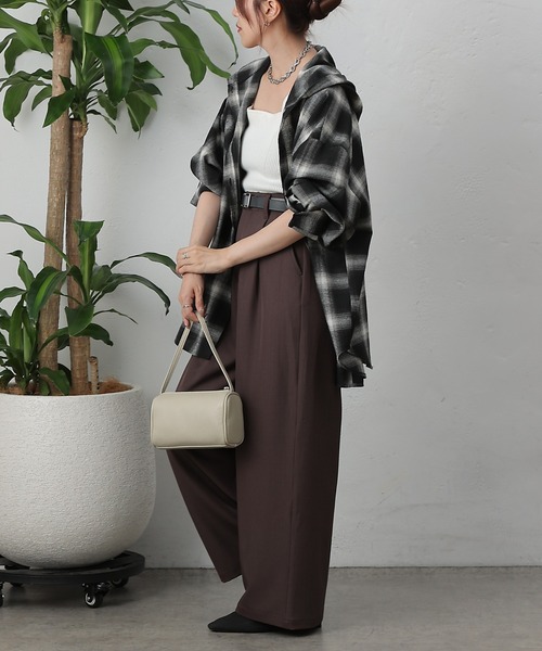 COLONY 2139（コロニートゥーワンスリーナイン）の「起毛チェックフードシャツ（シャツ/ブラウス・レディース・ブルー/アイボリー/ブラック・ONESIZE）」の4枚目の写真