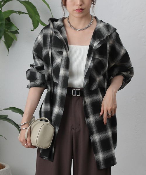 COLONY 2139（コロニートゥーワンスリーナイン）の「起毛チェックフードシャツ（シャツ/ブラウス・レディース・ブルー/アイボリー/ブラック・ONESIZE）」の22枚目の写真