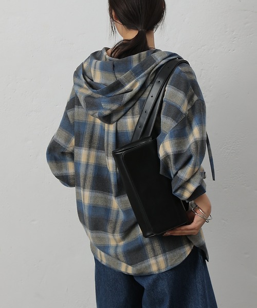 COLONY 2139（コロニートゥーワンスリーナイン）の「起毛チェックフードシャツ（シャツ/ブラウス・レディース・ブルー/アイボリー/ブラック・ONESIZE）」の6枚目の写真