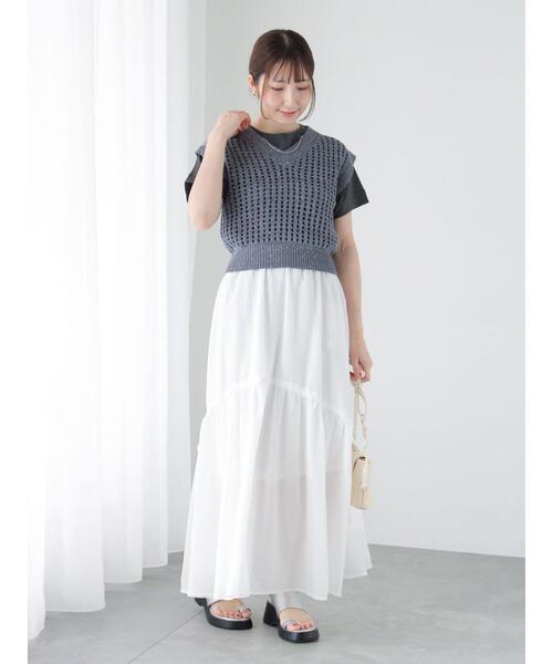 Te chichi TERRASSE（テチチテラス）の「ネックレス付きTシャツ（Tシャツ/カットソー・レディース・オフホワイト/チャコールグレー/グレー・F）」の16枚目の写真