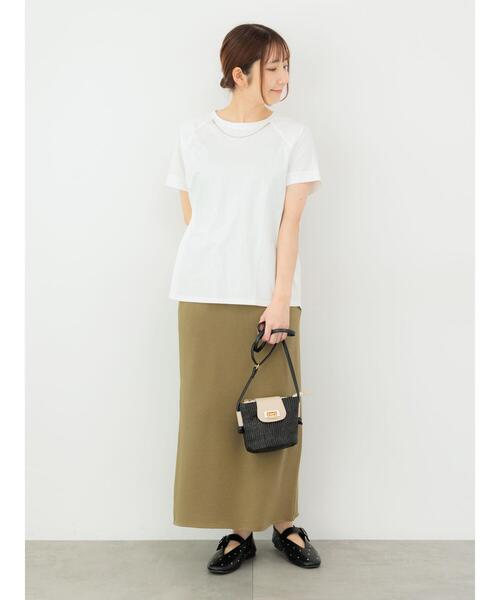 Te chichi TERRASSE（テチチテラス）の「ネックレス付きTシャツ（Tシャツ/カットソー・レディース・オフホワイト/チャコールグレー/グレー・F）」の6枚目の写真