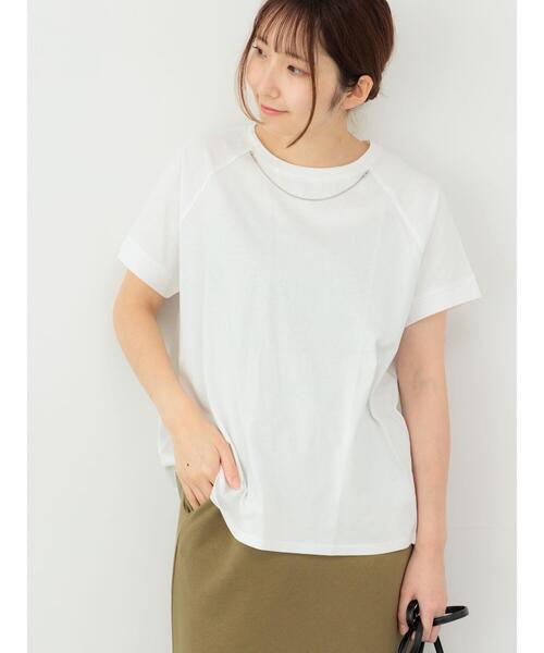 Te chichi TERRASSE（テチチテラス）の「ネックレス付きTシャツ（Tシャツ/カットソー・レディース・オフホワイト/チャコールグレー/グレー・F）」の7枚目の写真