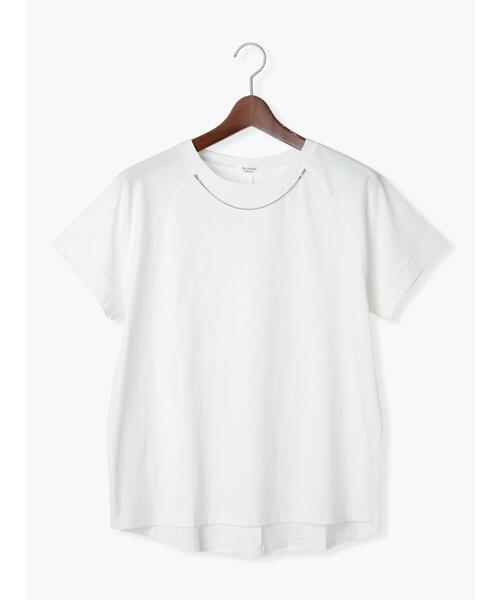 Te chichi TERRASSE（テチチテラス）の「ネックレス付きTシャツ（Tシャツ/カットソー・レディース・オフホワイト/チャコールグレー/グレー・F）」の8枚目の写真