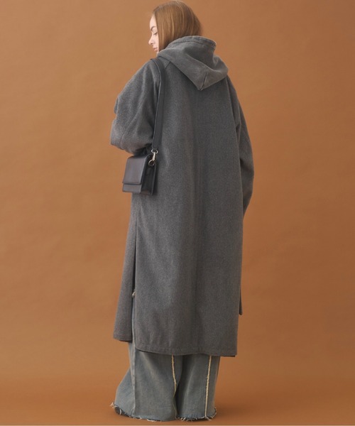 Heavy Melton Side Slit Cot-Off Tie-Locken Coat / ヘビーメルトン