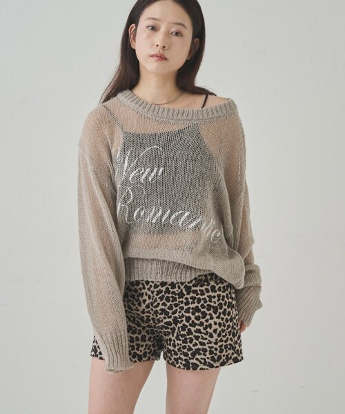 WHO'S WHO gallery（フーズフーギャラリー）の「シアーロゴニット（Tシャツ/カットソー・レディース・ブラック/グレー/ブラウン・FREE）」の3枚目の写真