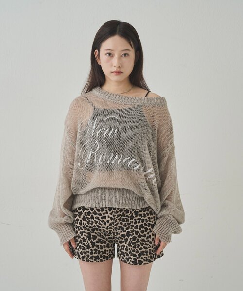 WHO'S WHO gallery（フーズフーギャラリー）の「シアーロゴニット（Tシャツ/カットソー・レディース・ブラック/グレー/ブラウン・FREE）」の4枚目の写真