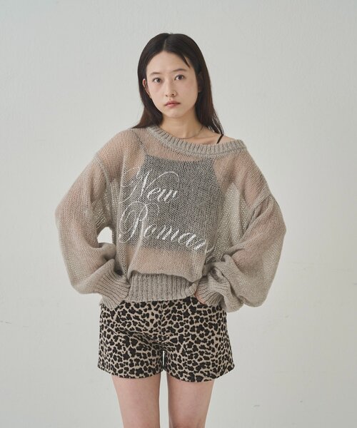 WHO'S WHO gallery（フーズフーギャラリー）の「シアーロゴニット（Tシャツ/カットソー・レディース・ブラック/グレー/ブラウン・FREE）」の5枚目の写真