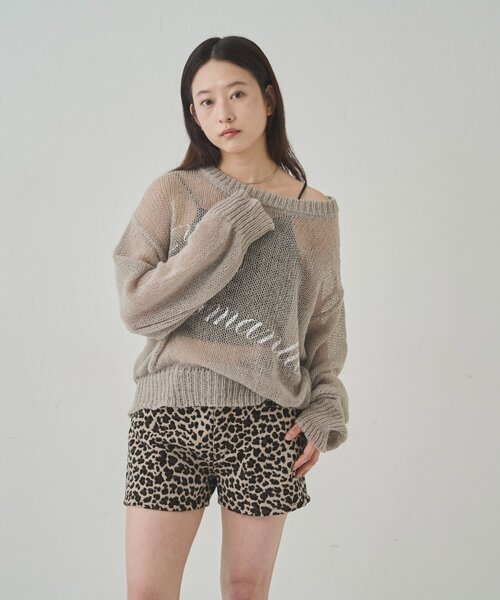 WHO'S WHO gallery（フーズフーギャラリー）の「シアーロゴニット（Tシャツ/カットソー・レディース・ブラック/グレー/ブラウン・FREE）」の7枚目の写真