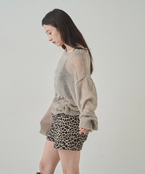 WHO'S WHO gallery（フーズフーギャラリー）の「シアーロゴニット（Tシャツ/カットソー・レディース・ブラック/グレー/ブラウン・FREE）」の8枚目の写真