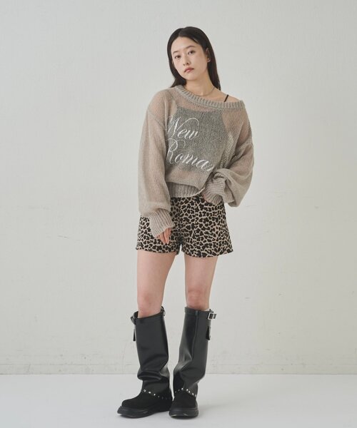 WHO'S WHO gallery（フーズフーギャラリー）の「シアーロゴニット（Tシャツ/カットソー・レディース・ブラック/グレー/ブラウン・FREE）」の10枚目の写真