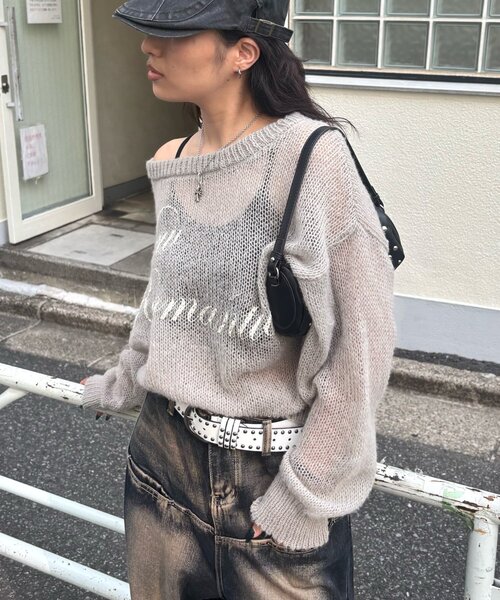 WHO'S WHO gallery（フーズフーギャラリー）の「シアーロゴニット（Tシャツ/カットソー・レディース・ブラック/グレー/ブラウン・FREE）」の15枚目の写真