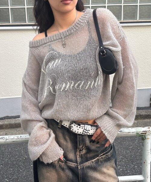 WHO'S WHO gallery（フーズフーギャラリー）の「シアーロゴニット（Tシャツ/カットソー・レディース・ブラック/グレー/ブラウン・FREE）」の16枚目の写真