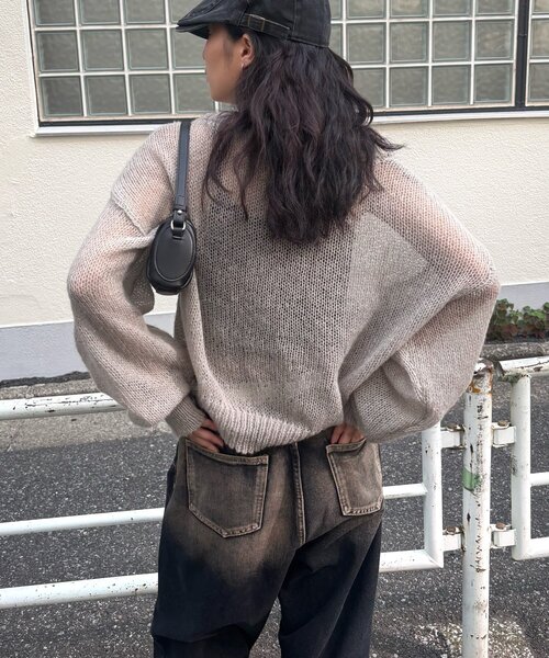 WHO'S WHO gallery（フーズフーギャラリー）の「シアーロゴニット（Tシャツ/カットソー・レディース・ブラック/グレー/ブラウン・FREE）」の17枚目の写真